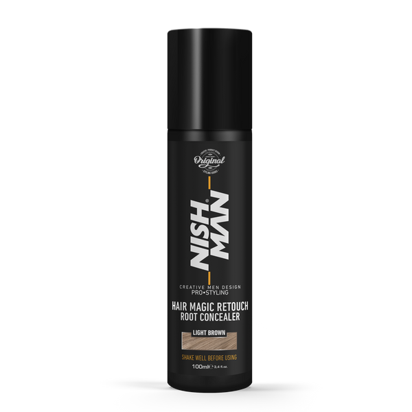 Спрей камуфляж для сивого волосся світло-коричневий Nishman Magic Retouch "Light Brown" 100ml 10703018 фото
