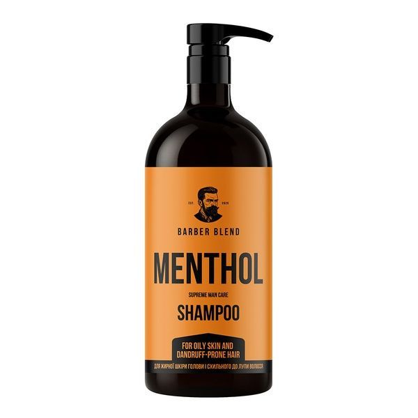 Шампунь для жирної шкіри голови і схильного до лупи волосся Barber Blend Menthol 1000ml 1724 фото