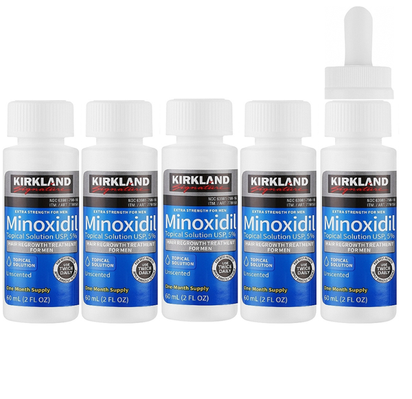 Лосьйон minoxidil 5% KIRKLAND (5 флаконів) + дозатор 849943 фото