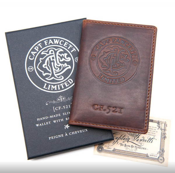 Шкіряний гаманець для паспорта Captain Fawcett Leather Passport Wallet with RFID Lining F7014 фото