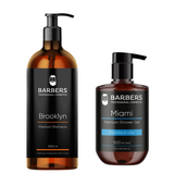 Шампунь для чоловіків проти лупи Barbers Brooklyn 400 мл Гель для душу Barbers Miami 500 мл 945694 фото