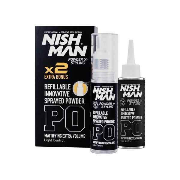 Пудра для стилізації волосся в спреї Nishman Light Control Refillable Sprayed Powder 20г + запаска 20г 10702014 фото