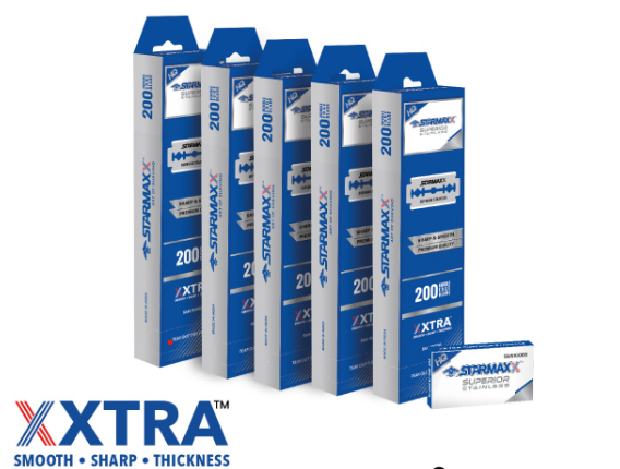 Леза для гоління двохсторонні Starmaxx double edge blade (20x10) 200шт SMS1000G фото