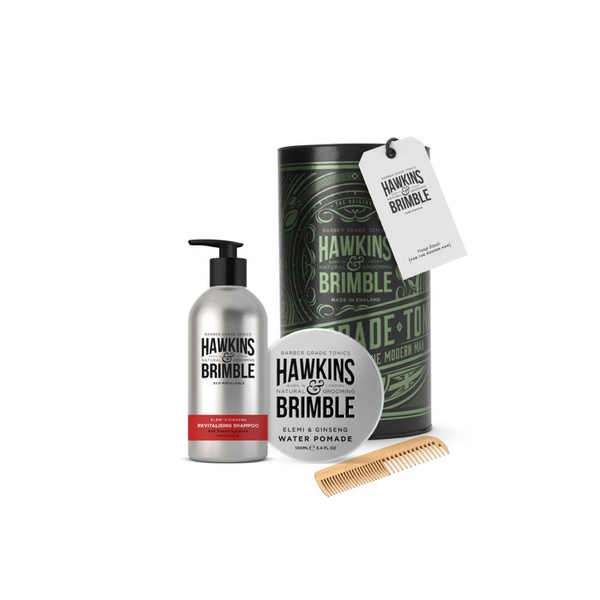 Набір для волосся Hawkins & Brimble Hair Gift Set (Shampoo, Water Pomade & Comb) 4128784 фото