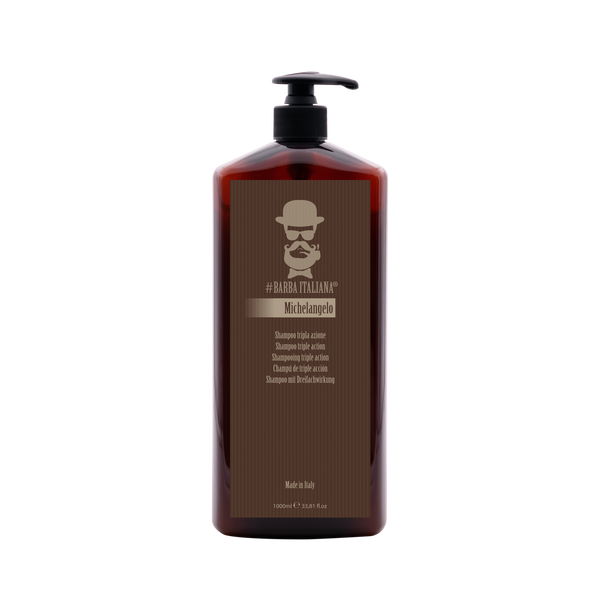 Трехвалентный шампунь для волос Barber Italiano MICHELANGELO 1000ml без коробки BI707 фото