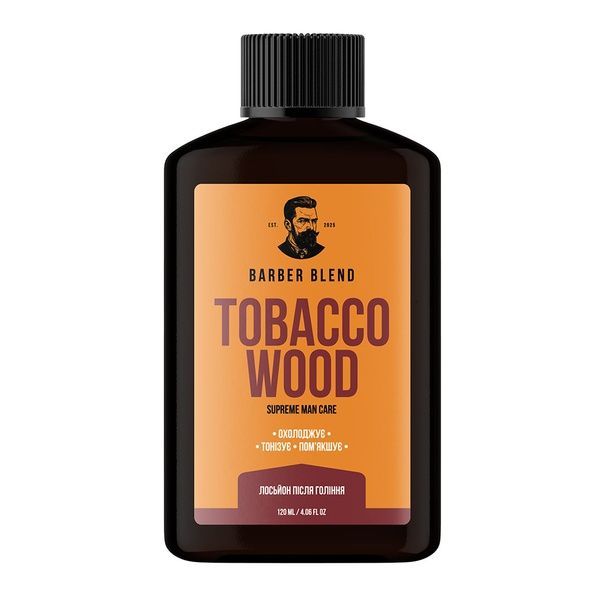 Освежающий лосьон после бритья Barber Blend Tobacco Wood 120ml 1852 фото